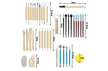 Set de unelte pentru sculptură și modelare – 40 de piese în husă