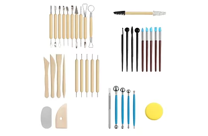 Set de unelte pentru sculptură și modelare – 40 de piese în husă