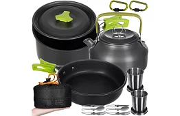 Set de vase pentru camping - 18 bucăți