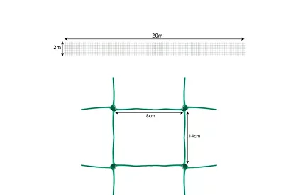 Suport de rețea pentru plante 2x20 m