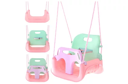 Leagăna colorată pentru copii 3 în 1 - până la 30 kg - roz-verde