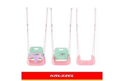 Leagăna colorată pentru copii 3 în 1 - până la 30 kg - roz-verde