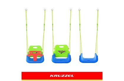 Leagăna colorată pentru copii 3 în 1 - până la 30 kg - verde-albastră