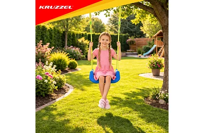 Leagăna colorată pentru copii 3 în 1 - până la 30 kg - verde-albastră