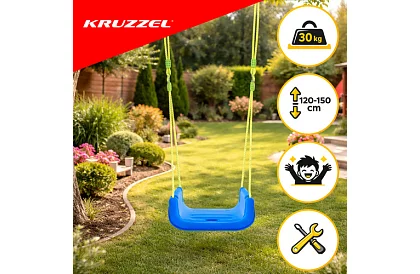 Leagăna colorată pentru copii 3 în 1 - până la 30 kg - verde-albastră