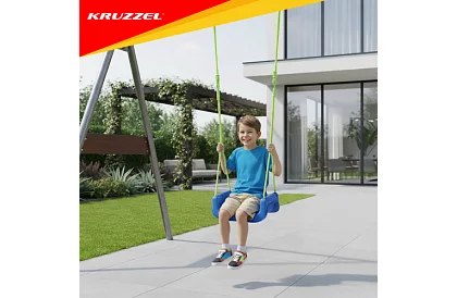 Leagăna colorată pentru copii 3 în 1 - până la 30 kg - verde-albastră