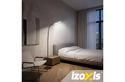 Lampa de podea LED dimabilă 180 cm – neagră cu telecomandă