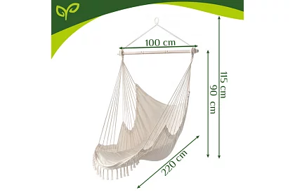 Scaun suspendat de grădină BOHO 2 în 1 – bej