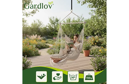 Scaun suspendat de grădină BOHO 2 în 1 – bej