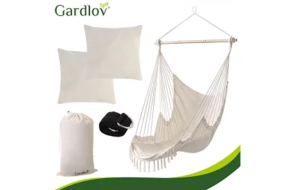 Scaun suspendat de grădină BOHO 2 în 1 – bej