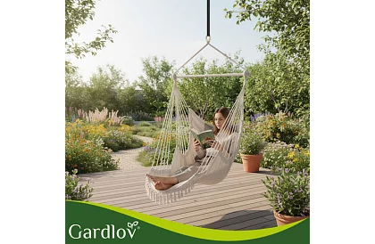 Scaun suspendat de grădină BOHO 2 în 1 – bej