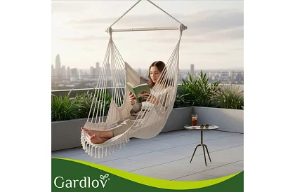 Scaun suspendat de grădină BOHO 2 în 1 – bej
