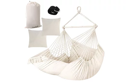 Scaun suspendat de grădină BOHO 2 în 1 – bej