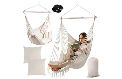 Scaun suspendat de grădină BOHO 2 în 1 – bej