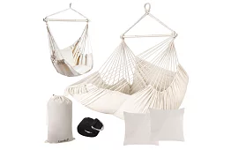 Scaun suspendat de grădină BOHO 2 în 1 – bej