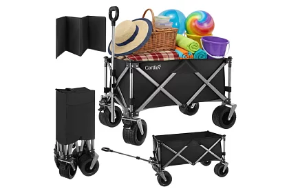 Cărucior de transport pliabil pentru plajă  87 × 46 × 70 cm – până la 200 kg