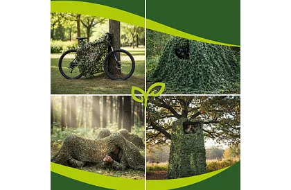 Rețea de camuflaj militară 2x5 metri + 100 de benzi de strângere