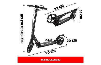 Trottineta pliabilă Black Hyperion cu roți de 200 mm