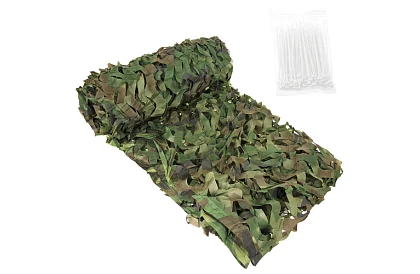 Rețea de camuflaj militară 2x3 metri + 100 de benzi de strângere