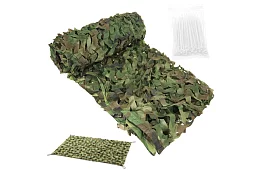 Rețea de camuflaj militară 2x3 metri + 100 de benzi de strângere