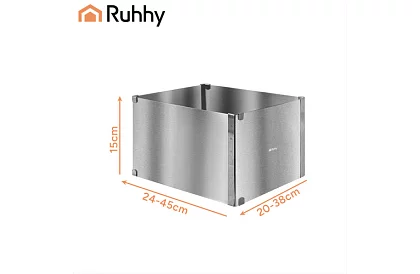 Formă de tort rectangulară ajustabilă 20–38 × 24–45 cm, înălțime 15 cm