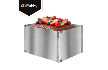 Formă de tort rectangulară ajustabilă 20–38 × 24–45 cm, înălțime 15 cm