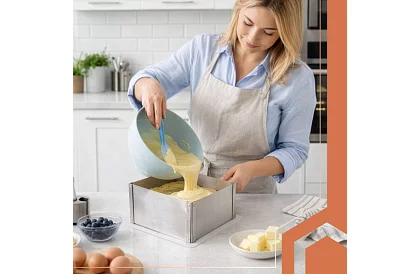 Formă de tort rectangulară ajustabilă 20–38 × 24–45 cm, înălțime 15 cm