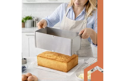 Formă de tort rectangulară ajustabilă 20–38 × 24–45 cm, înălțime 15 cm