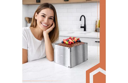 Formă de tort rectangulară ajustabilă 20–38 × 24–45 cm, înălțime 15 cm