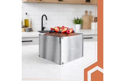 Formă de tort rectangulară ajustabilă 20–38 × 24–45 cm, înălțime 15 cm