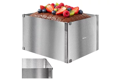 Formă de tort rectangulară ajustabilă 20–38 × 24–45 cm, înălțime 15 cm