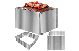 Formă de tort rectangulară ajustabilă 20–38 × 24–45 cm, înălțime 15 cm