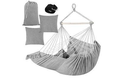 Scaun suspendat de grădină BOHO 2 în 1 - gri
