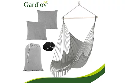 Scaun suspendat de grădină BOHO 2 în 1 - gri