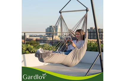 Scaun suspendat de grădină BOHO 2 în 1 - gri