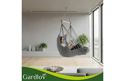 Scaun suspendat de grădină BOHO 2 în 1 - gri