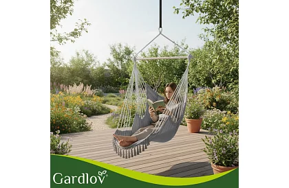 Scaun suspendat de grădină BOHO 2 în 1 - gri