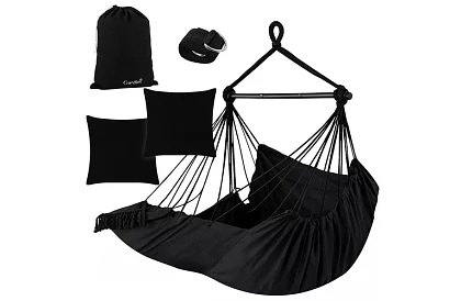 Scaun suspendat de grădină BOHO 2 în 1 - negru
