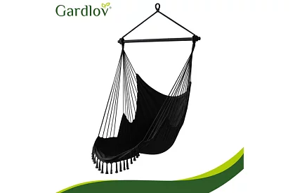 Scaun suspendat de grădină BOHO 2 în 1 - negru