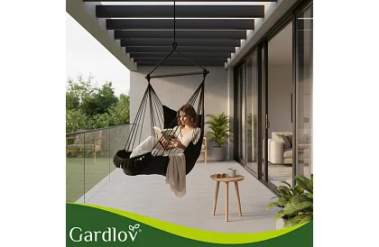 Scaun suspendat de grădină BOHO 2 în 1 - negru