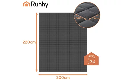 Pătura grea antistres de 10 kg – 200 × 220 cm