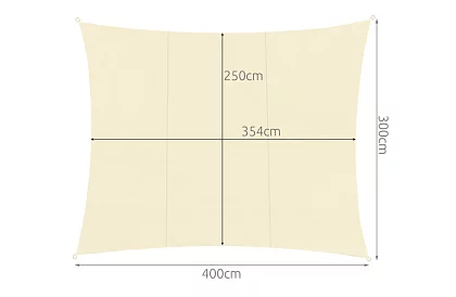 Plasă de umbrire pentru soare 4 × 3 m – Bej
