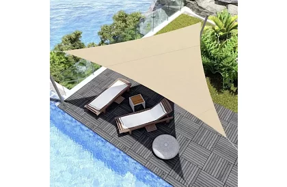 Plasă de umbrire triunghiulară 4 × 4 × 4 m – Bej