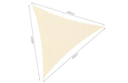 Plasă de umbrire triunghiulară 4 × 4 × 4 m – Bej