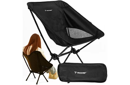 Scaun de camping pliabil până la 120 kg – negru