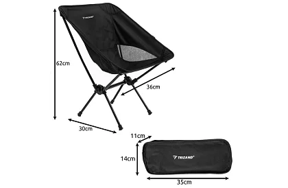 Scaun de camping pliabil până la 120 kg – negru