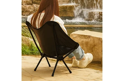 Scaun de camping pliabil până la 120 kg – negru