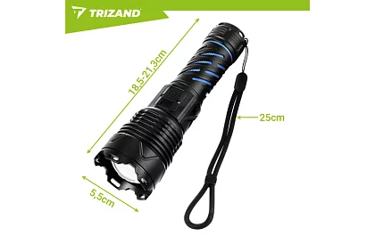 Lanterna tactică LED reîncărcabilă 1500 lm, 5000 mAh