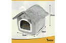 Pat de pisică – căsuță cu acoperiș cu fermoar 39 × 38 × 35 cm