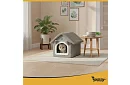 Pat de pisică – căsuță cu acoperiș cu fermoar 39 × 38 × 35 cm